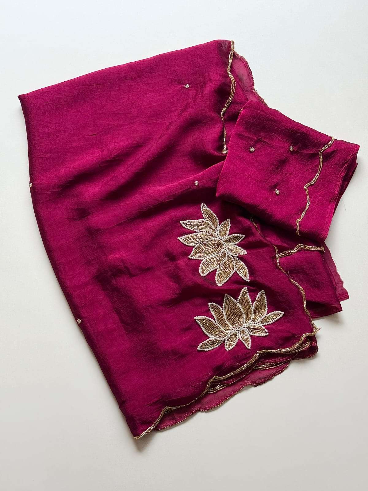 SOFT RANGOLI CRUSH CUTDANA KHATLI HANDWORK SAREE 1