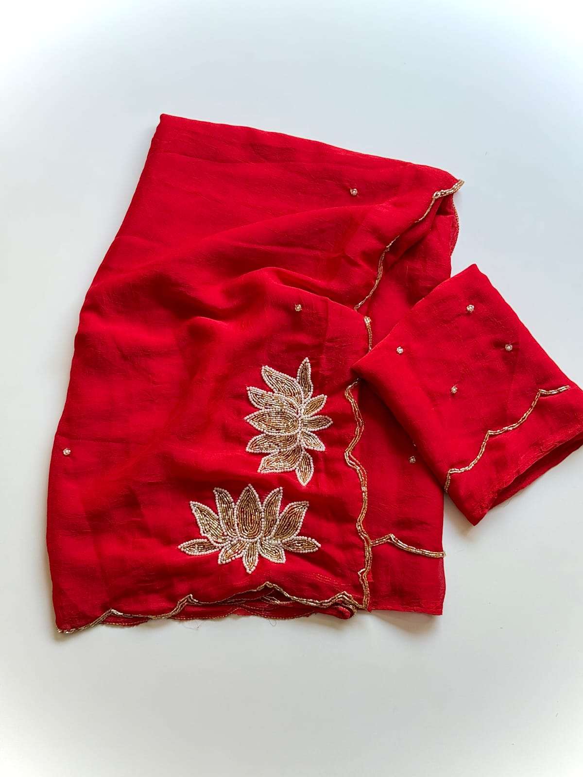 SOFT RANGOLI CRUSH CUTDANA KHATLI HANDWORK SAREE 1