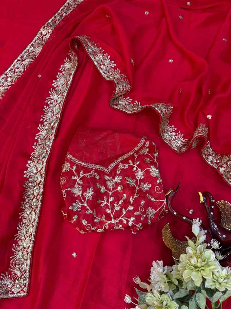 SOFT RANGOLI SILK SEQUENCE EMBROIDERY WORK SAREE 