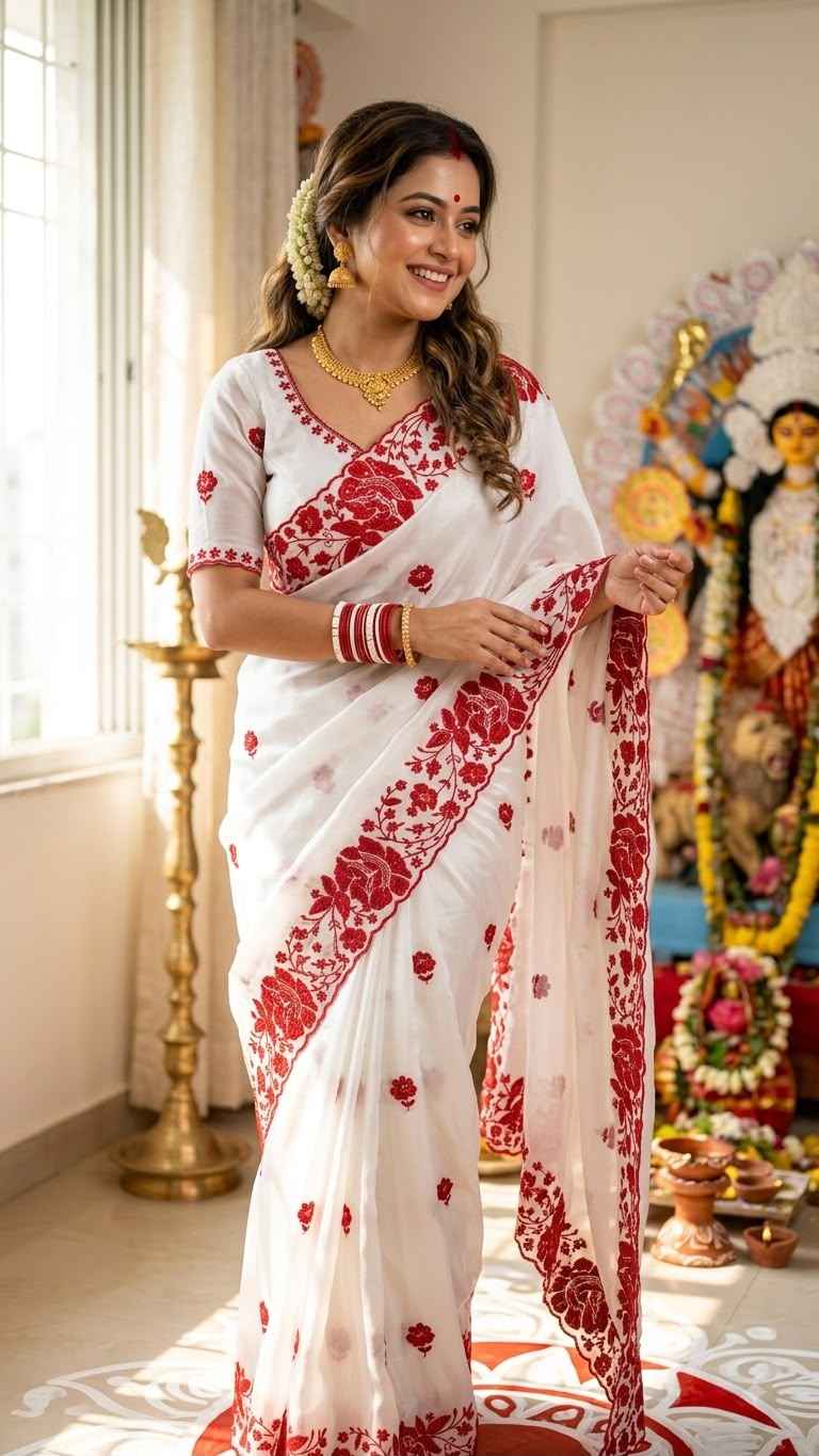 SOFT RANGOLI SILK SEQUENCE EMBROIDERY WORK SAREE 2