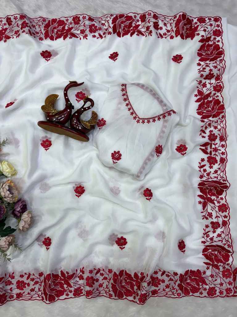 SOFT RANGOLI SILK SEQUENCE EMBROIDERY WORK SAREE 2