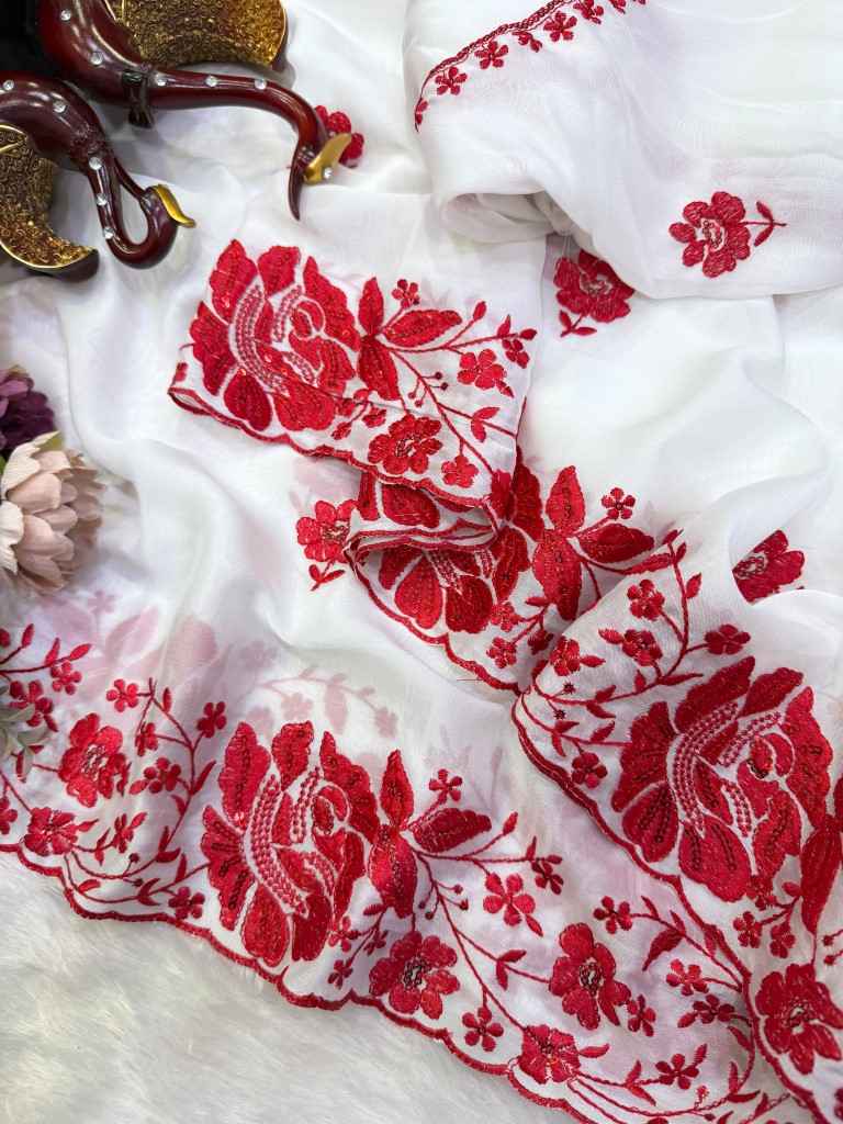 SOFT RANGOLI SILK SEQUENCE EMBROIDERY WORK SAREE 2