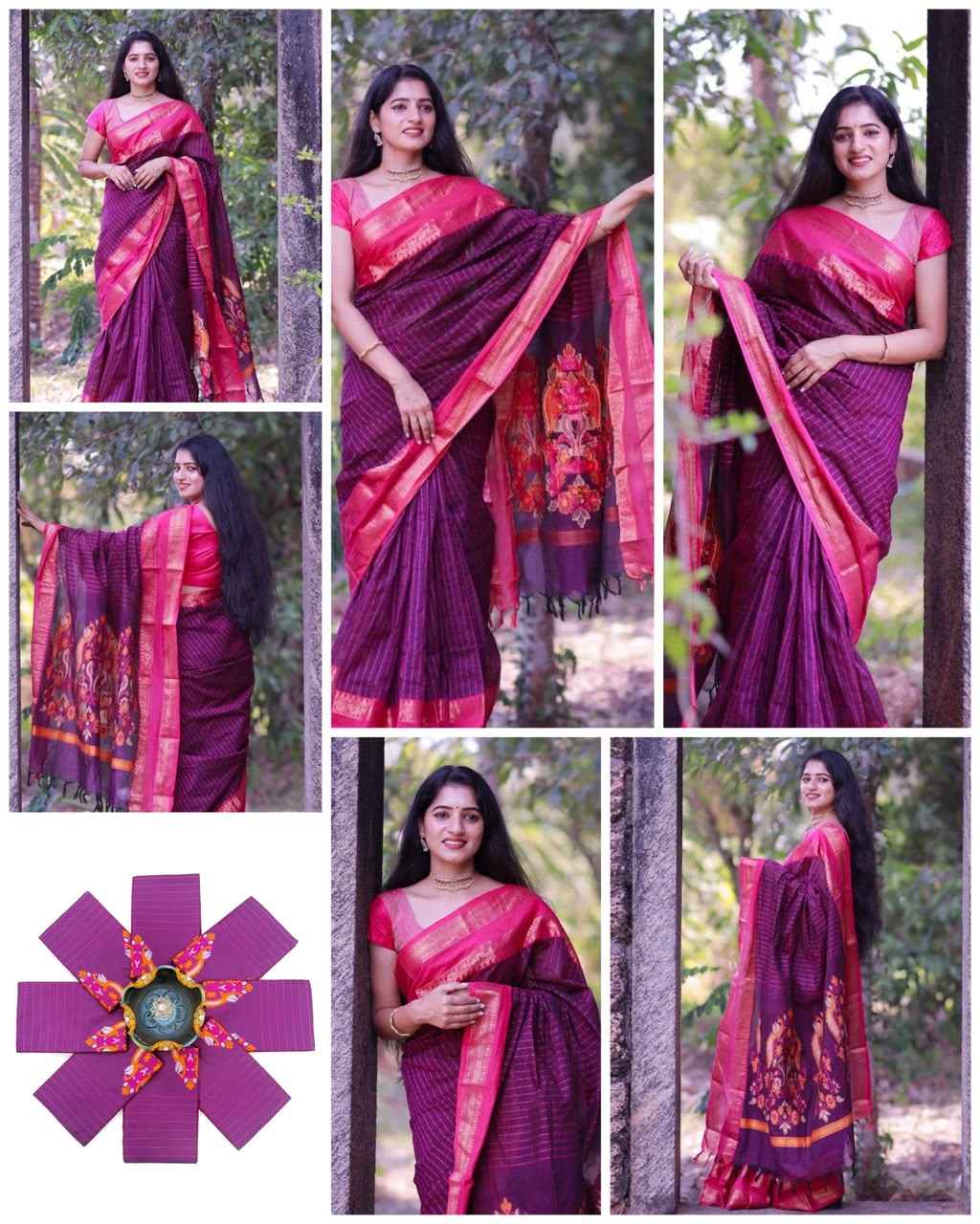 SOFT SILK RICH PALLU AND JACQUARD WORK SAREE CODE 7008