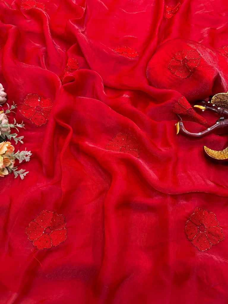 SOFT SPACE SILK EMBROIDERY WORK SAREE