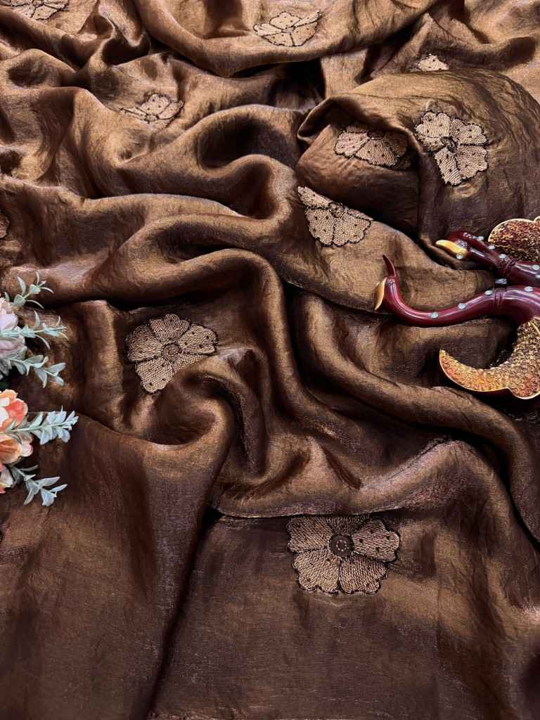 SOFT SPACE SILK EMBROIDERY WORK SAREE