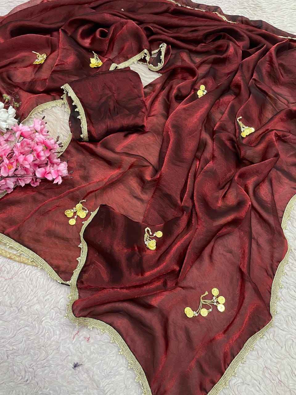 SPACE SILK SIKKA LATKAN WORK SAREE 