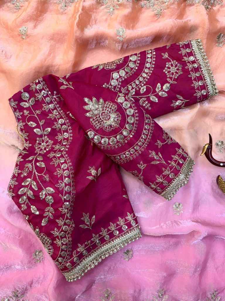 SOFT SPACE SILK SEQUINS & ZARI EMBROIDERY WORK SAREE 2