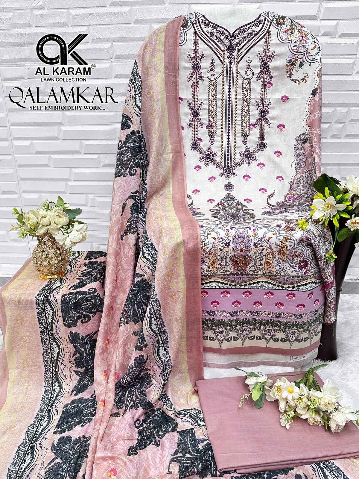 AL KARAM QALAMKAR PURE COTTON DRESS MATERIAL