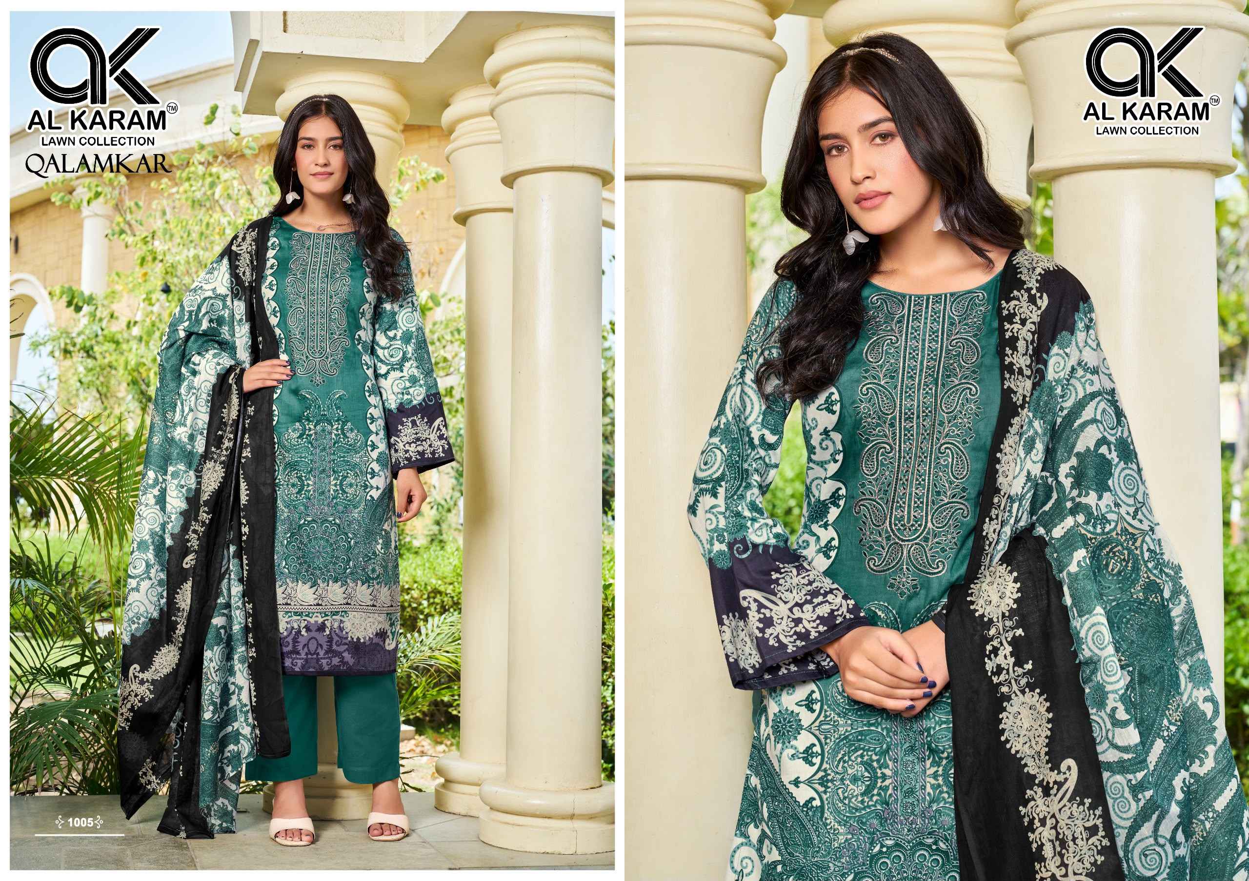AL KARAM QALAMKAR PURE COTTON DRESS MATERIAL