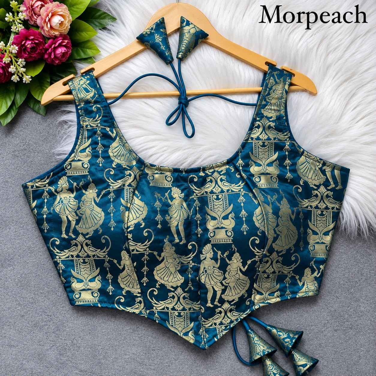 HEAVY JARI BANARASI CORSET-STYLE RASS-LEELA BLOUSE 