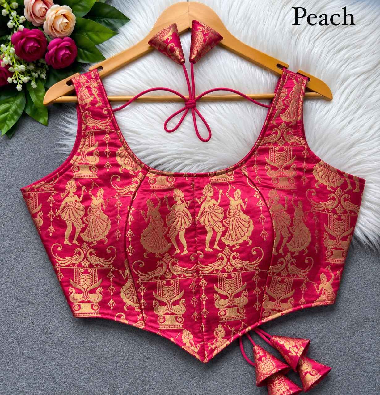 HEAVY JARI BANARASI CORSET-STYLE RASS-LEELA BLOUSE 