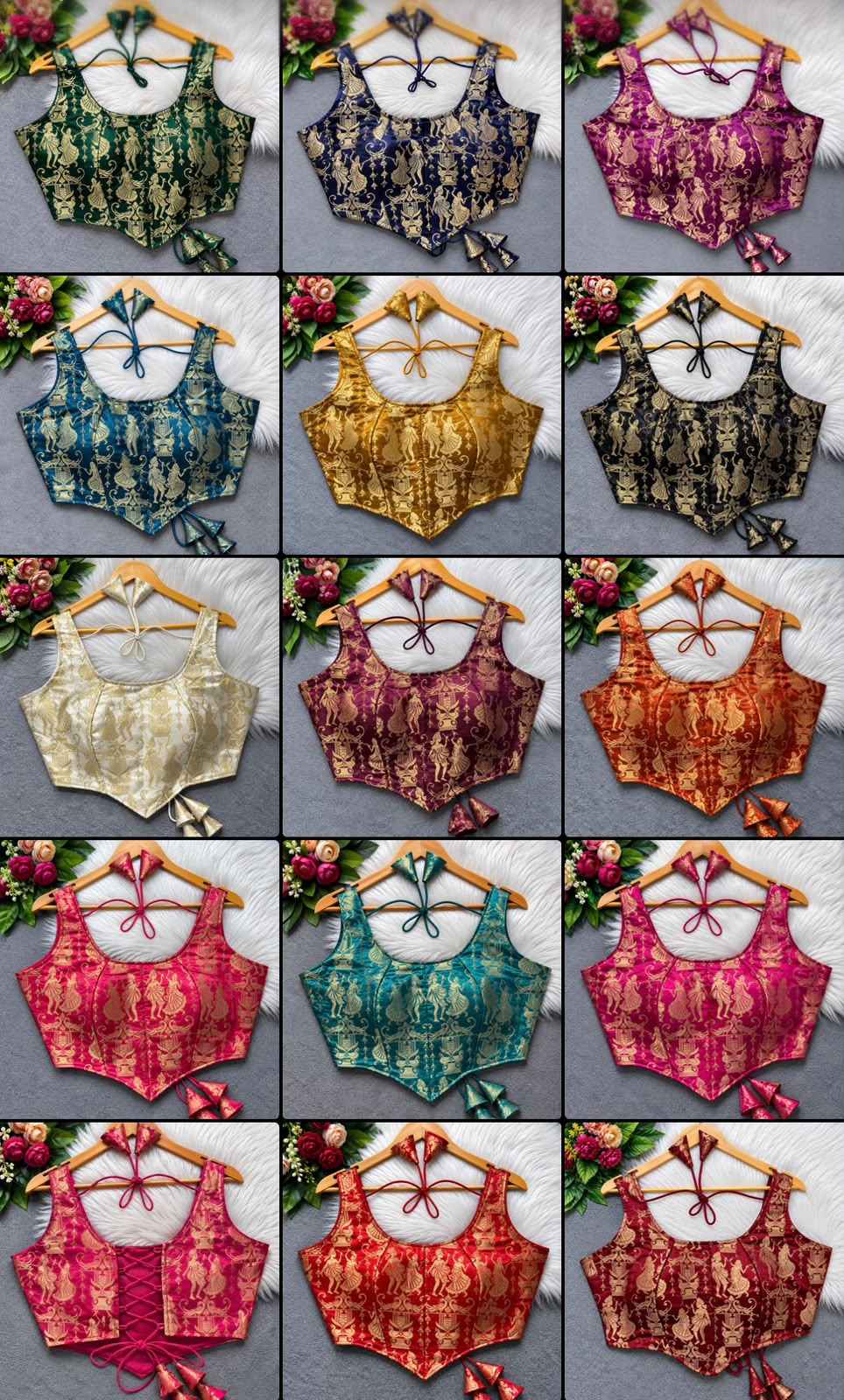 HEAVY JARI BANARASI CORSET-STYLE RASS-LEELA BLOUSE 