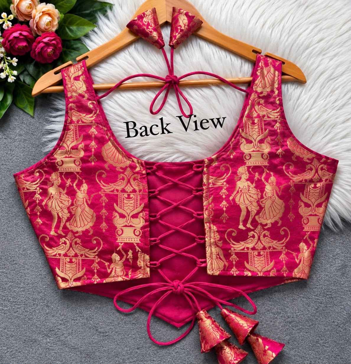 HEAVY JARI BANARASI CORSET-STYLE RASS-LEELA BLOUSE 