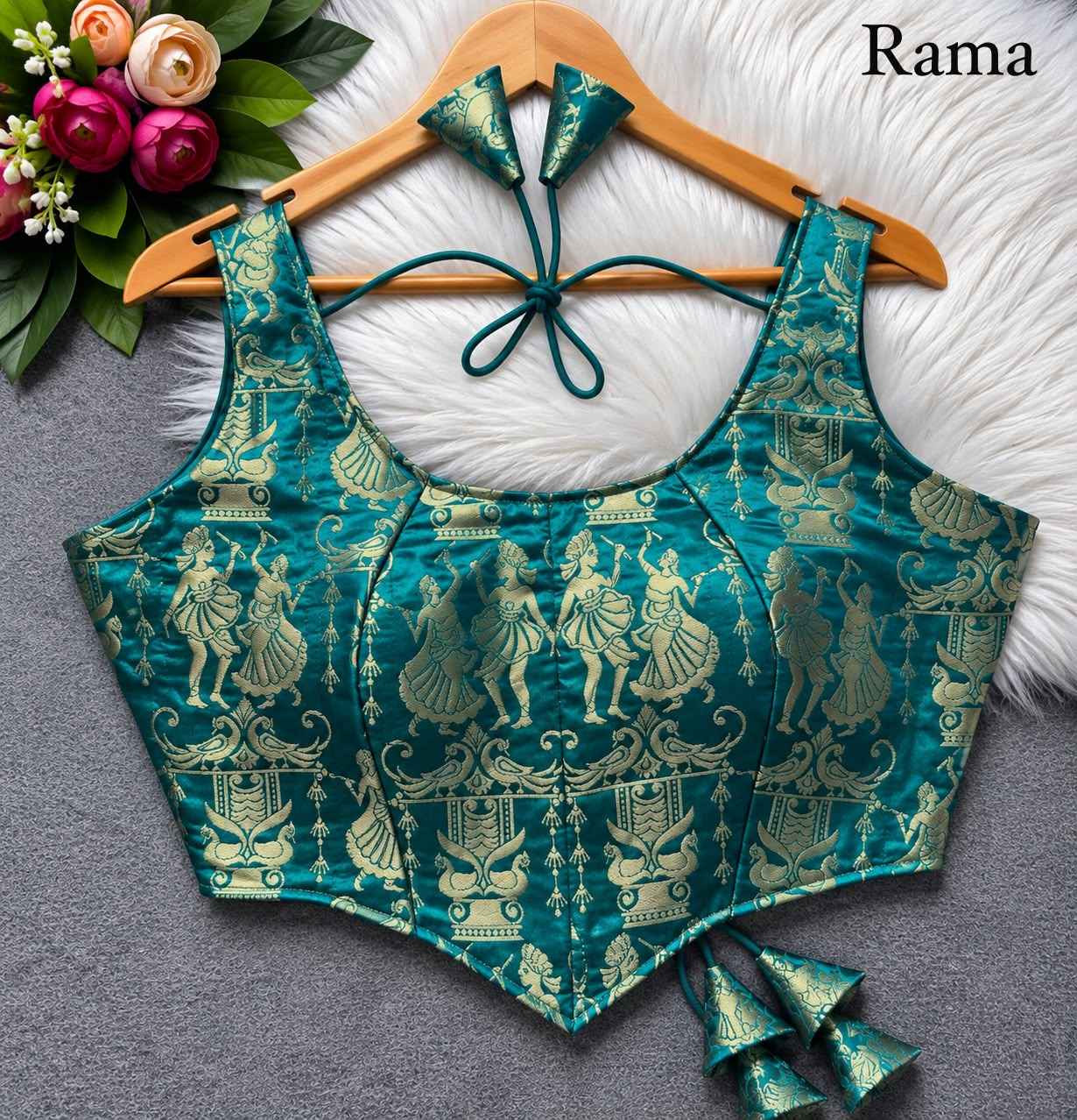 HEAVY JARI BANARASI CORSET-STYLE RASS-LEELA BLOUSE 