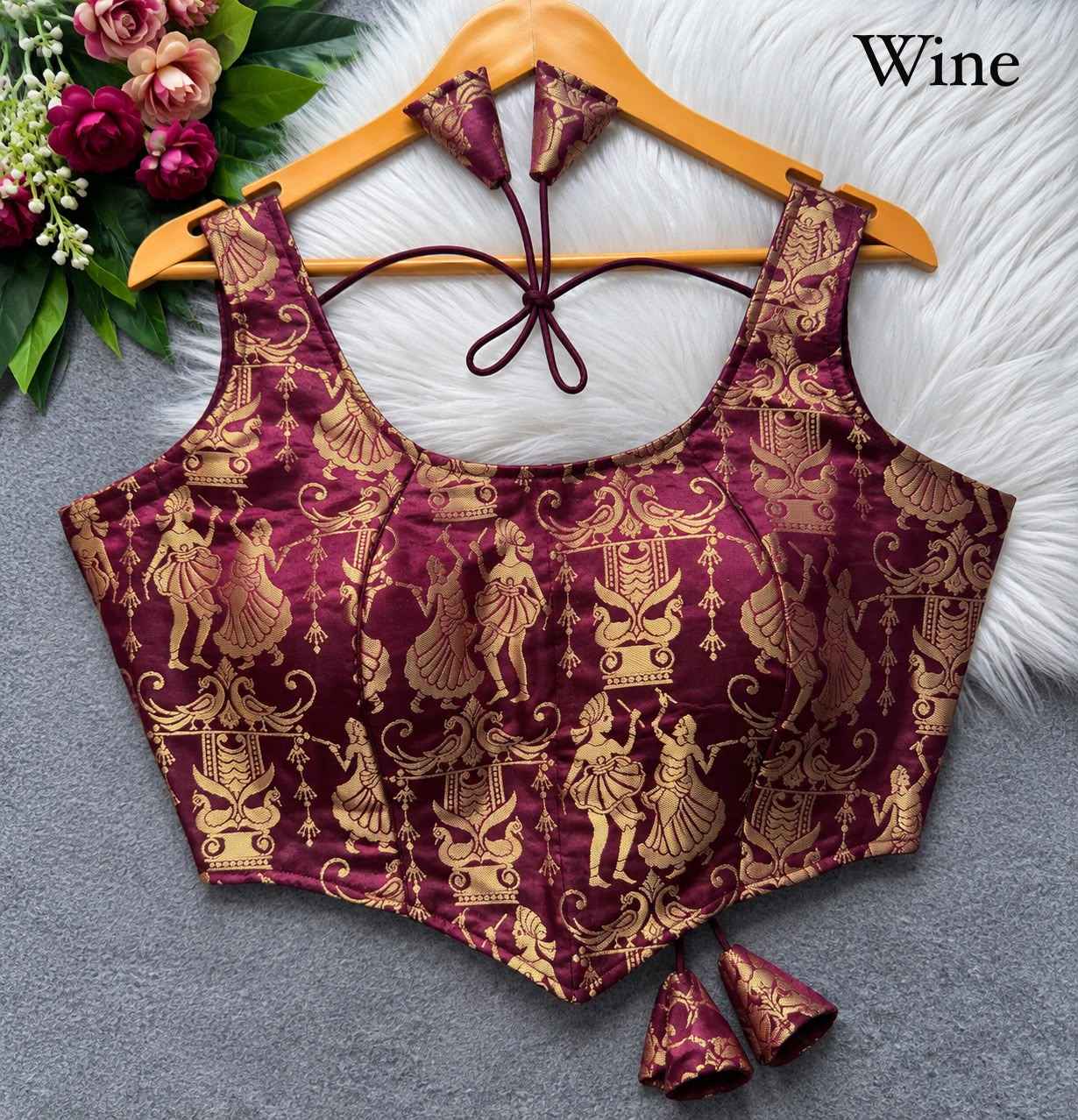 HEAVY JARI BANARASI CORSET-STYLE RASS-LEELA BLOUSE 