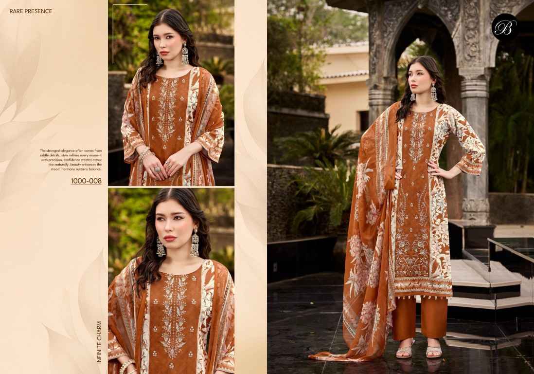 BELLIZA FEROZA PURE JAM COTTON SELF EMBROIDERY DRESS MATERIAL