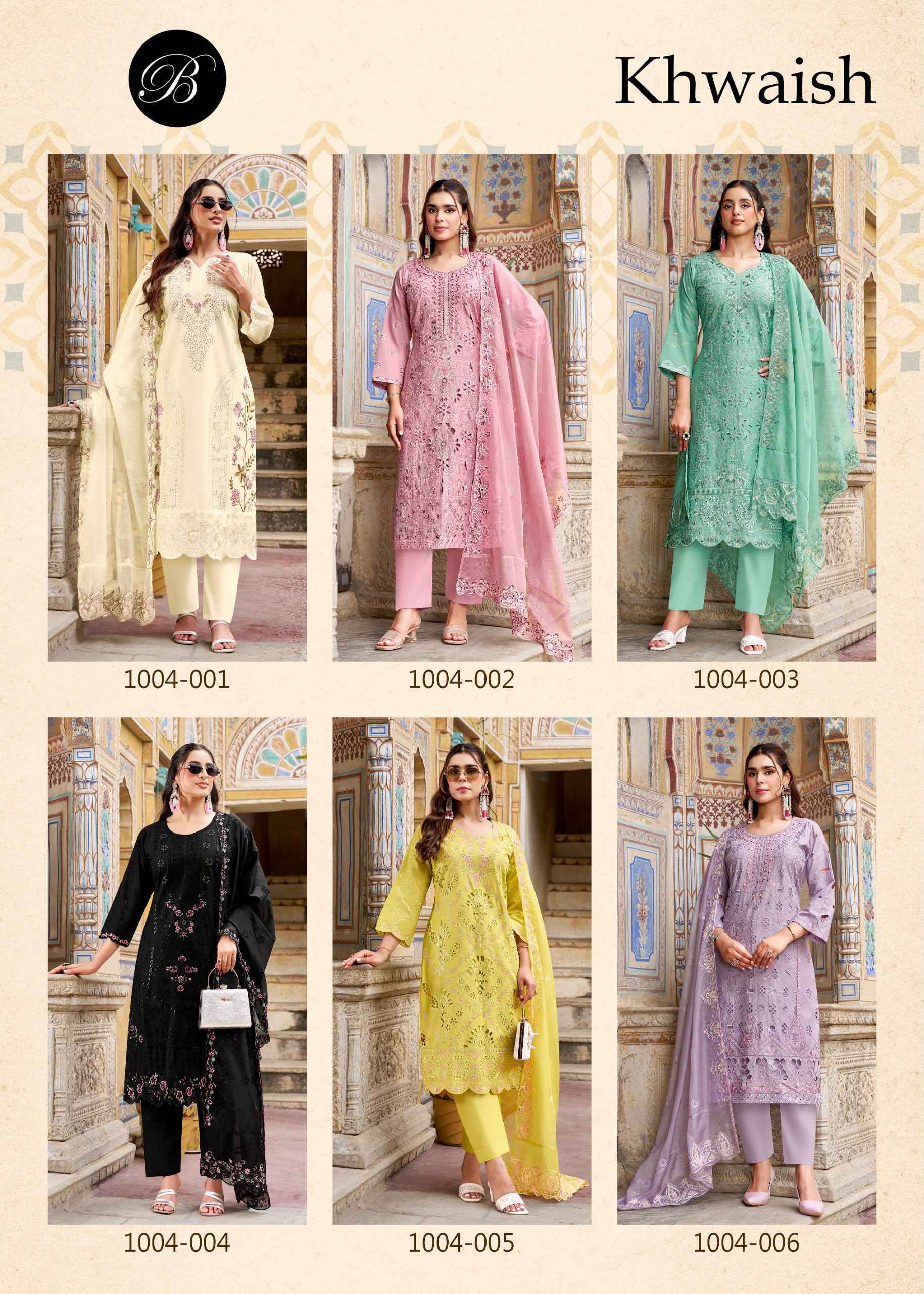 BELLIZA KHWAISH PURE COTTON LAWN KARACHI DRESS MATERIAL 