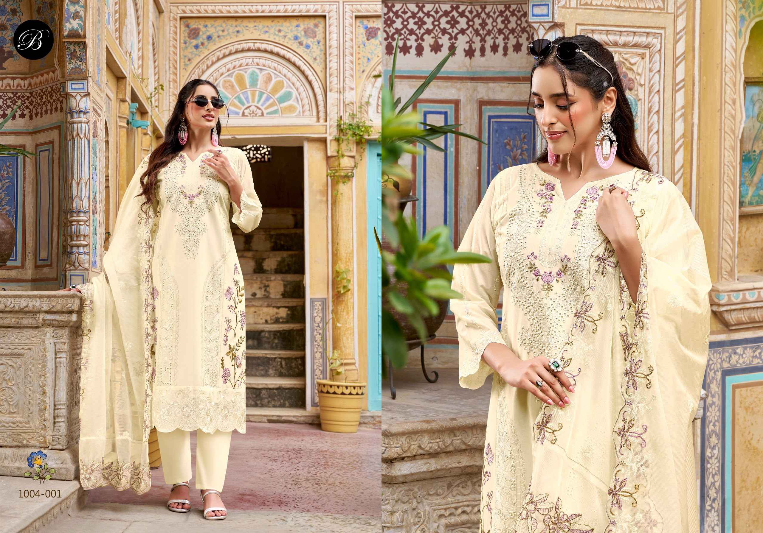 BELLIZA KHWAISH PURE COTTON LAWN KARACHI DRESS MATERIAL 