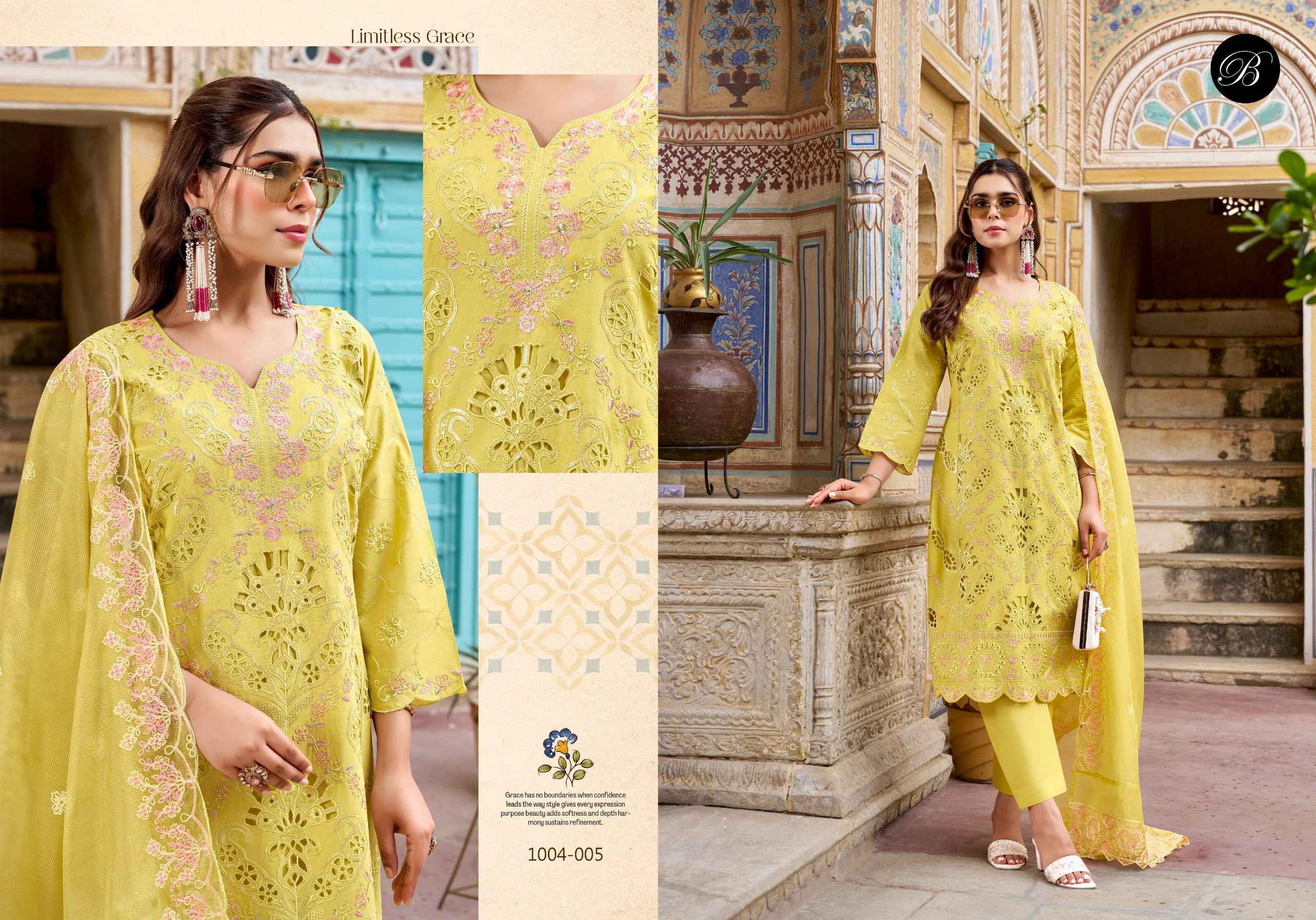 BELLIZA KHWAISH PURE COTTON LAWN KARACHI DRESS MATERIAL 