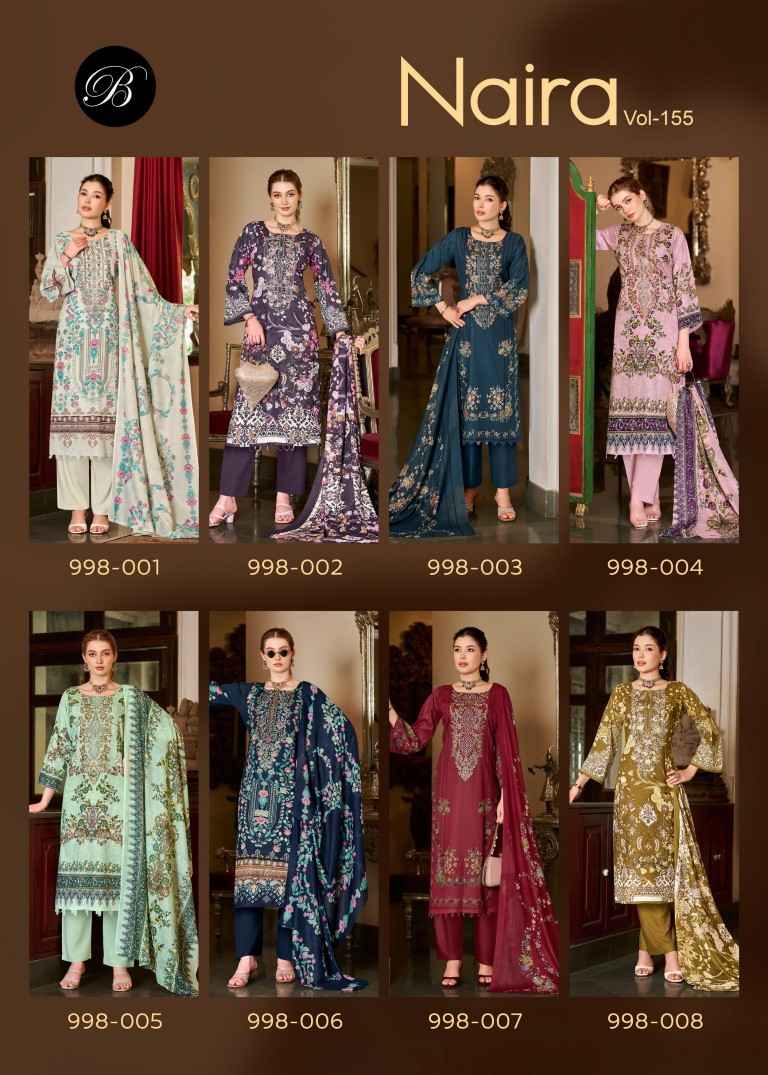 BELLIZA NAIRA VOL-155 PURE COTTON EMBROIDERY DRESS MATERIAL