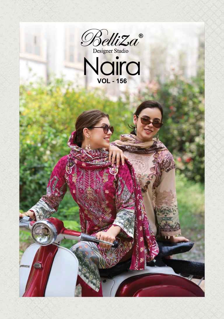 BELLIZA NAIRA VOL-156 PURE COTTON EMBROIDERY DRESS MATERIAL