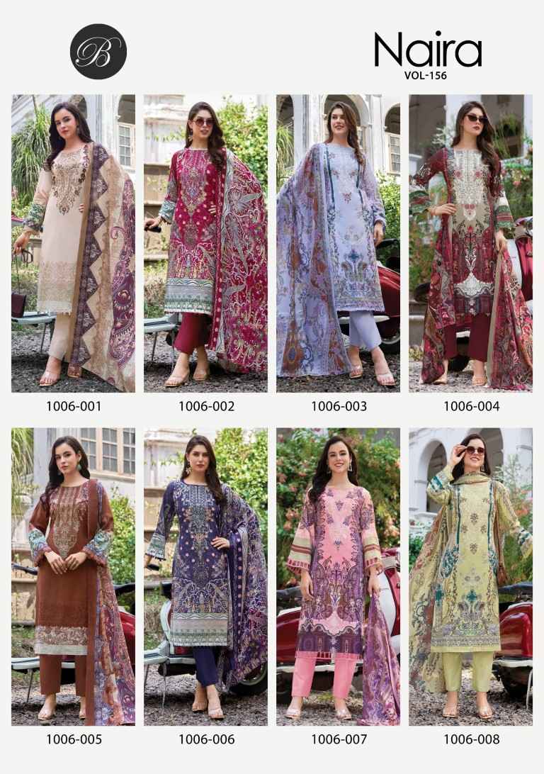 BELLIZA NAIRA VOL-156 PURE COTTON EMBROIDERY DRESS MATERIAL