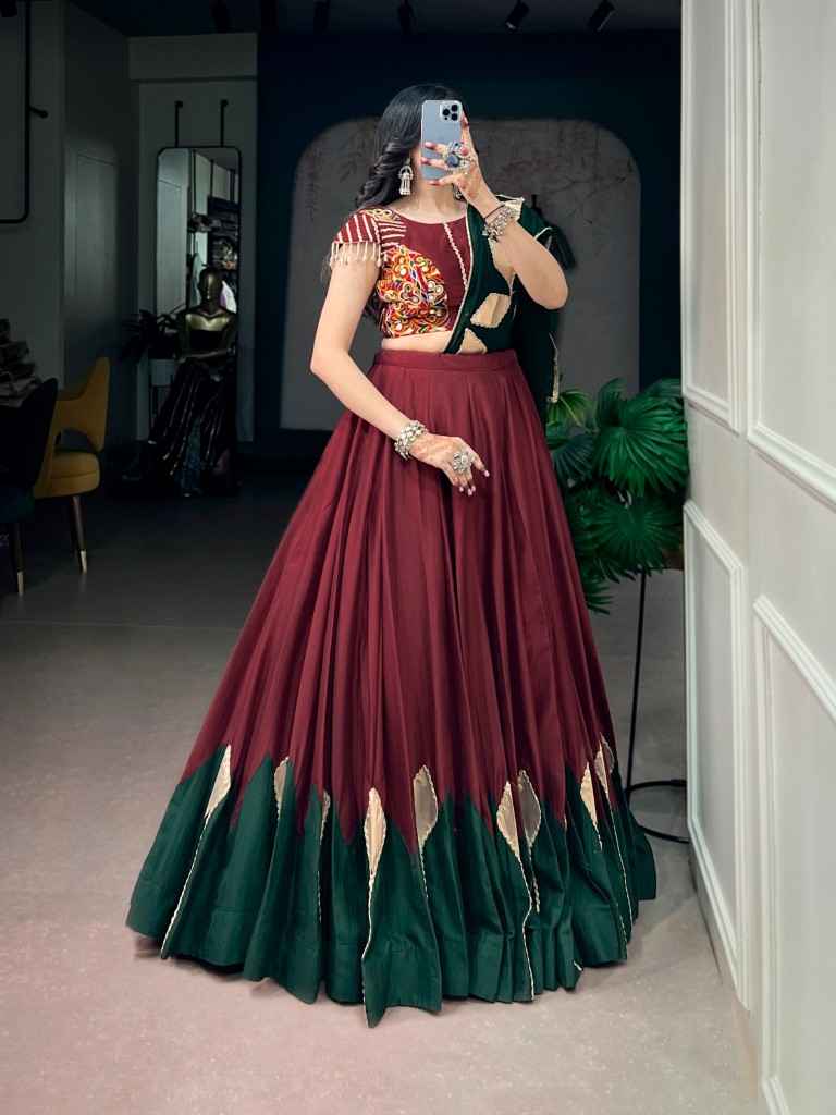 CHINON SILK GOTTA PATCH WORK NAVRATRI LEHENGA CHOLI