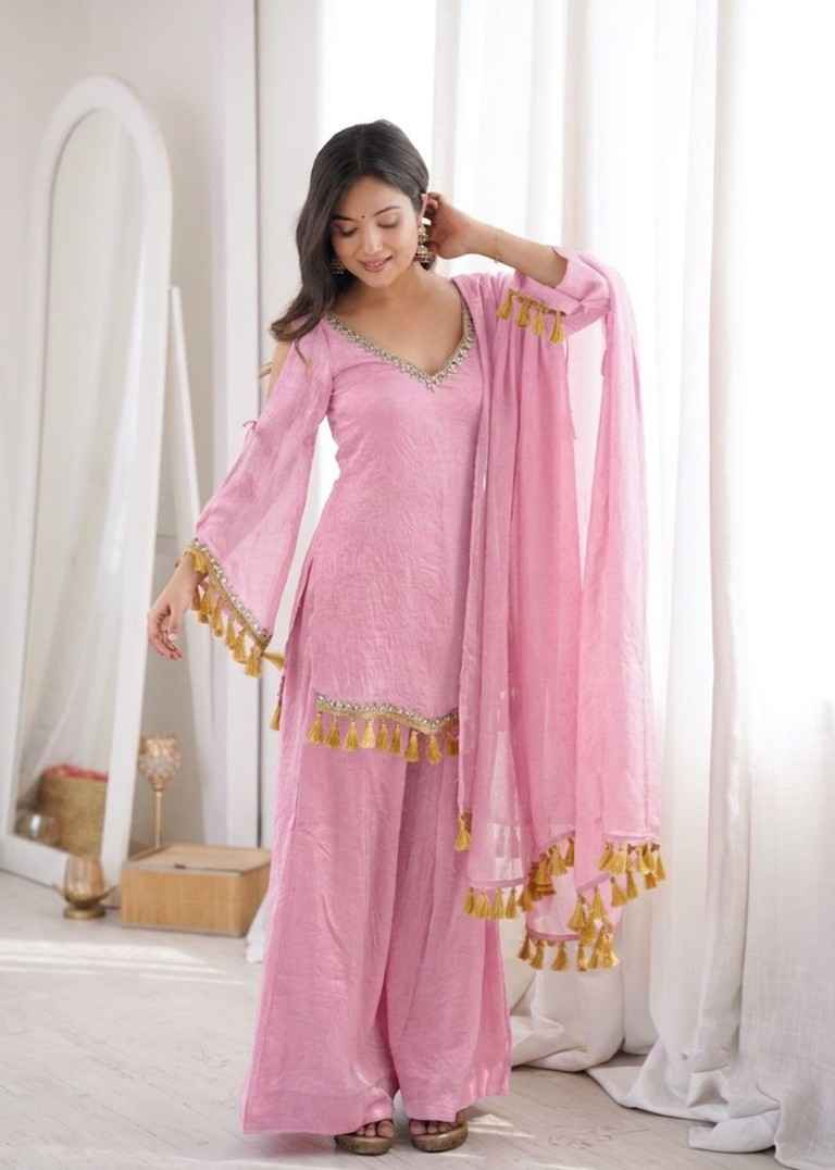 DOREMON CRUSH REAL MIRROR WORK DESIGNER READYMADE SUIT
