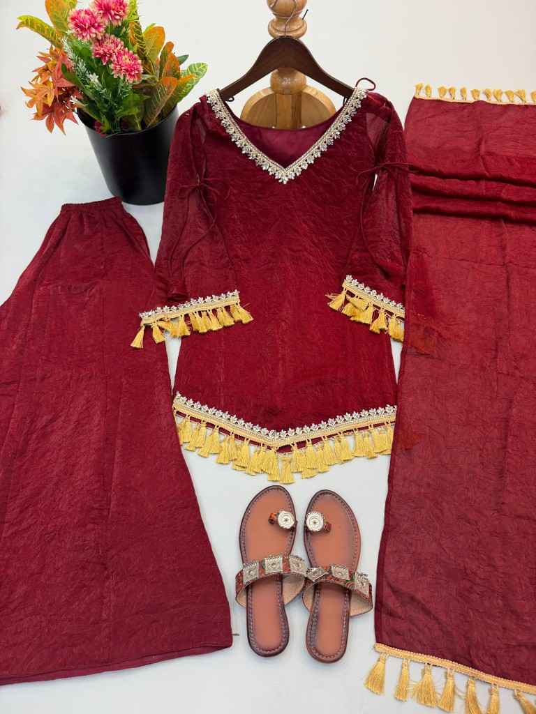 DOREMON CRUSH REAL MIRROR WORK DESIGNER READYMADE SUIT