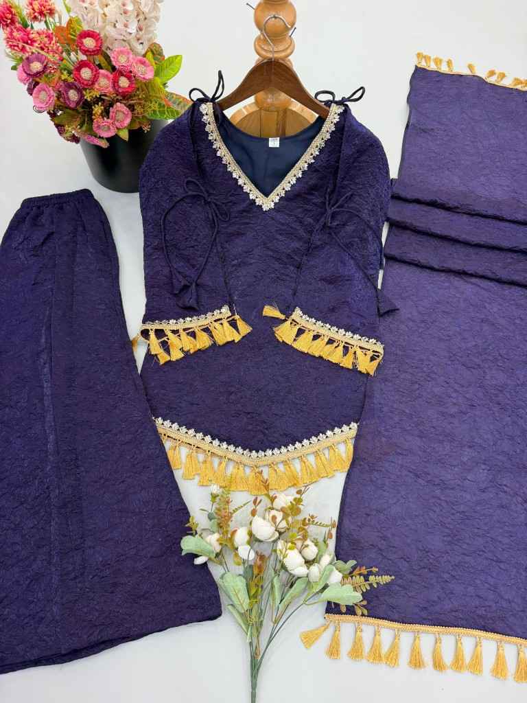 DOREMON CRUSH REAL MIRROR WORK DESIGNER READYMADE SUIT