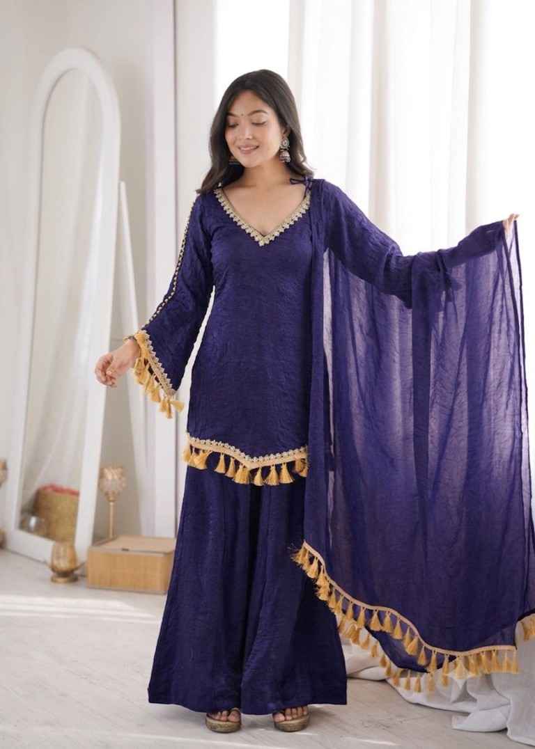DOREMON CRUSH REAL MIRROR WORK DESIGNER READYMADE SUIT
