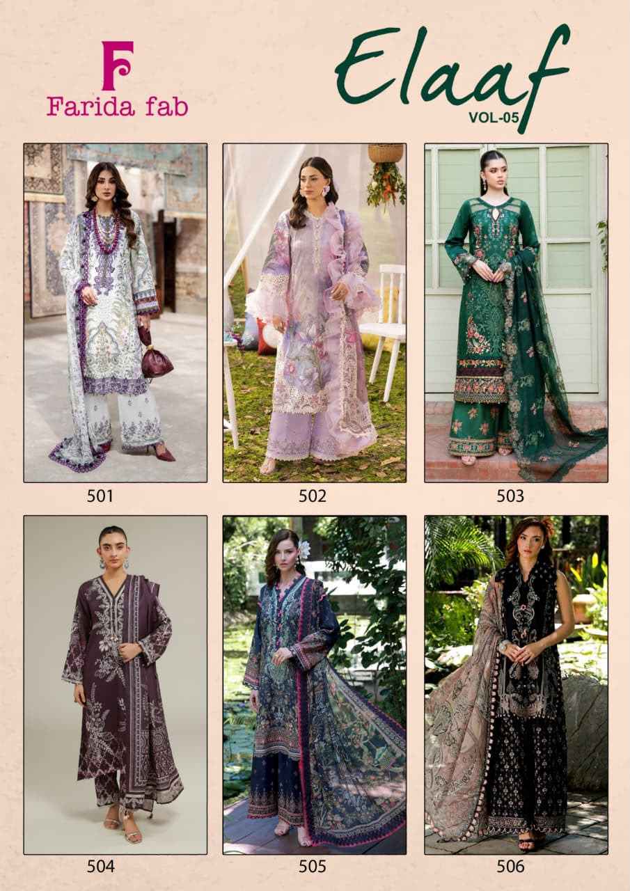 FARIDA FAB ELAAF VOL-5 COTTON PRINTED DRESS MATERIAL 