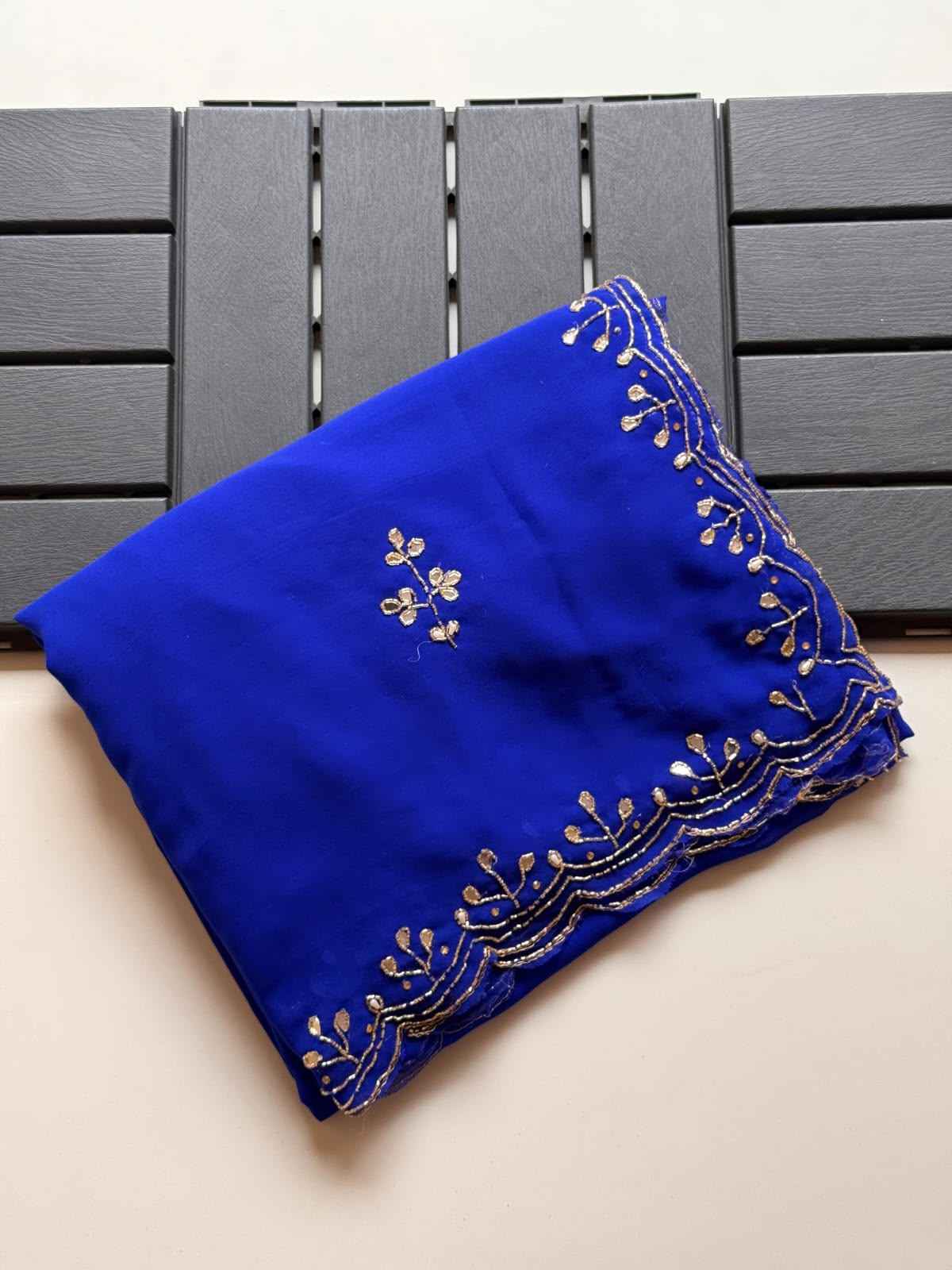 SOFT PURE GEORGETTE CUTDANA HANDWORK SAREE