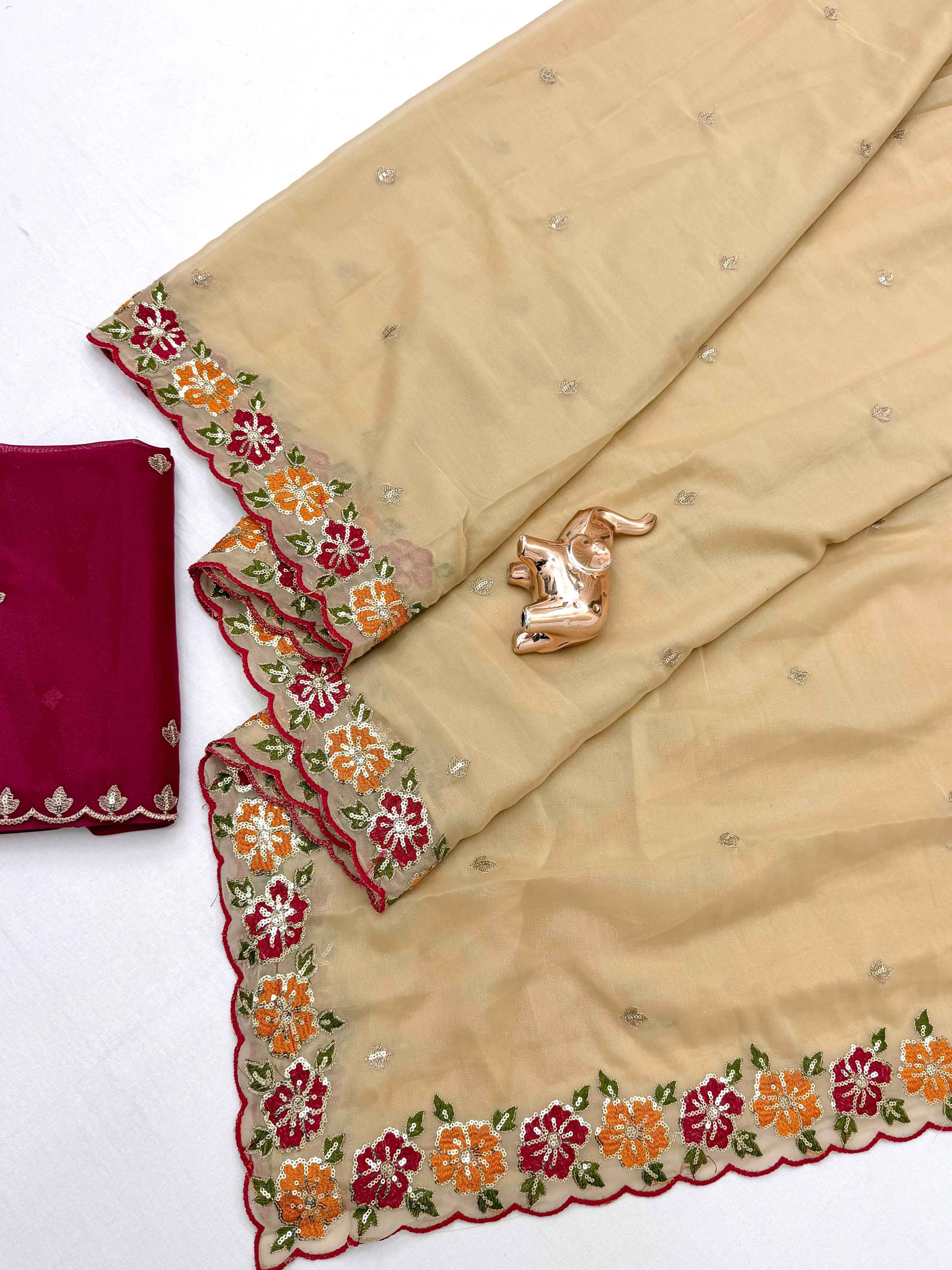 GEORGETTE EMBROIDERY WORK SAREE