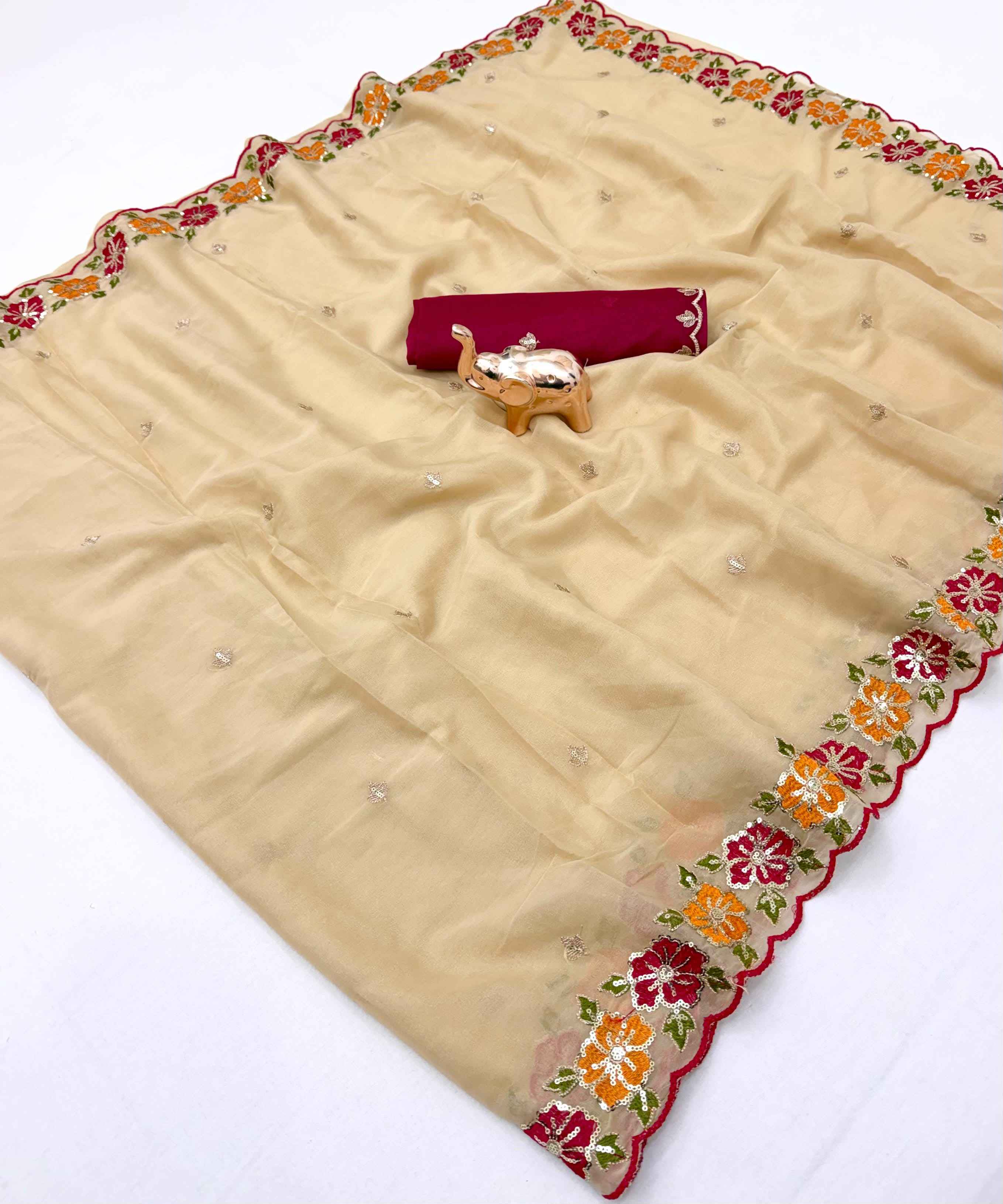 GEORGETTE EMBROIDERY WORK SAREE