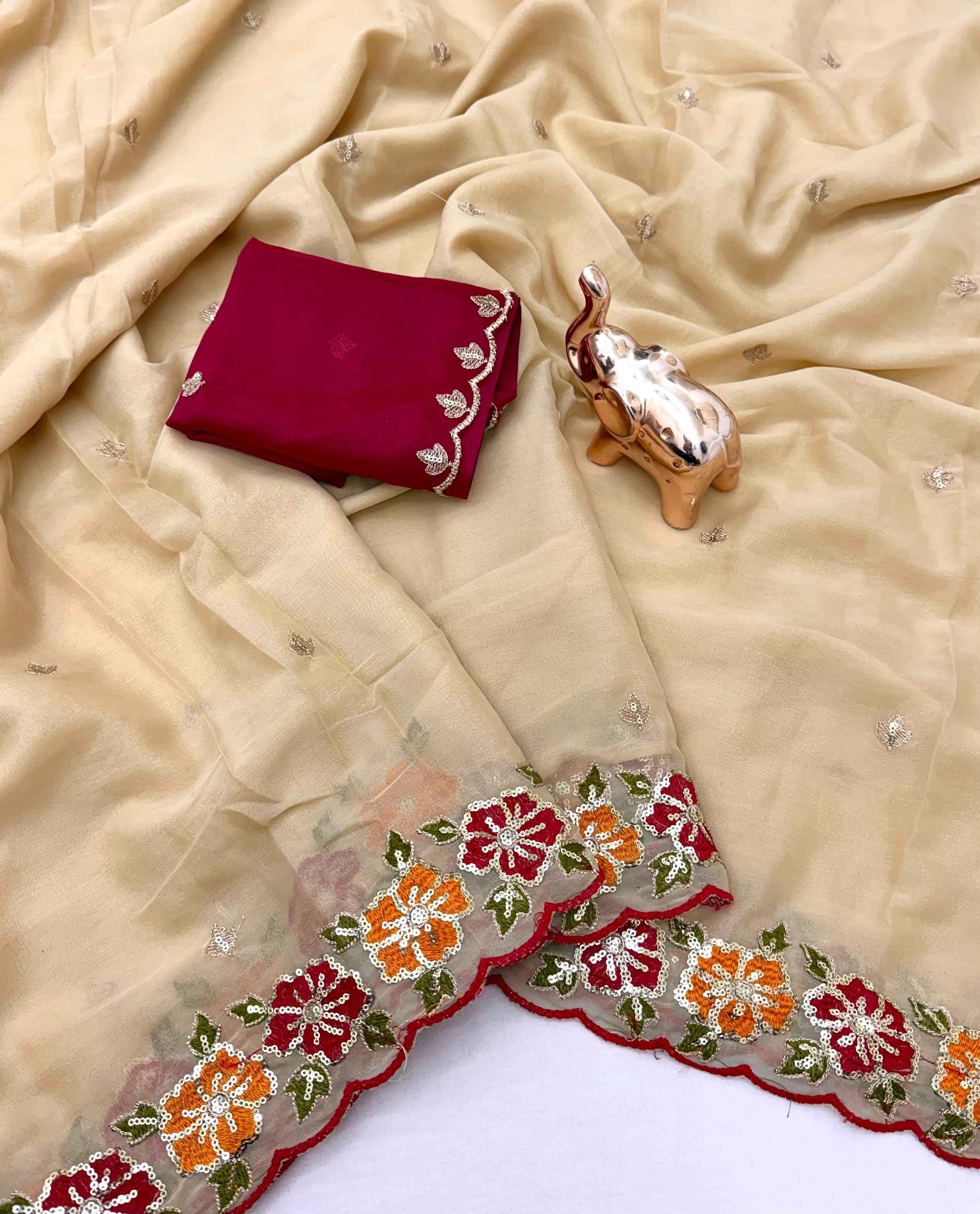 GEORGETTE EMBROIDERY WORK SAREE