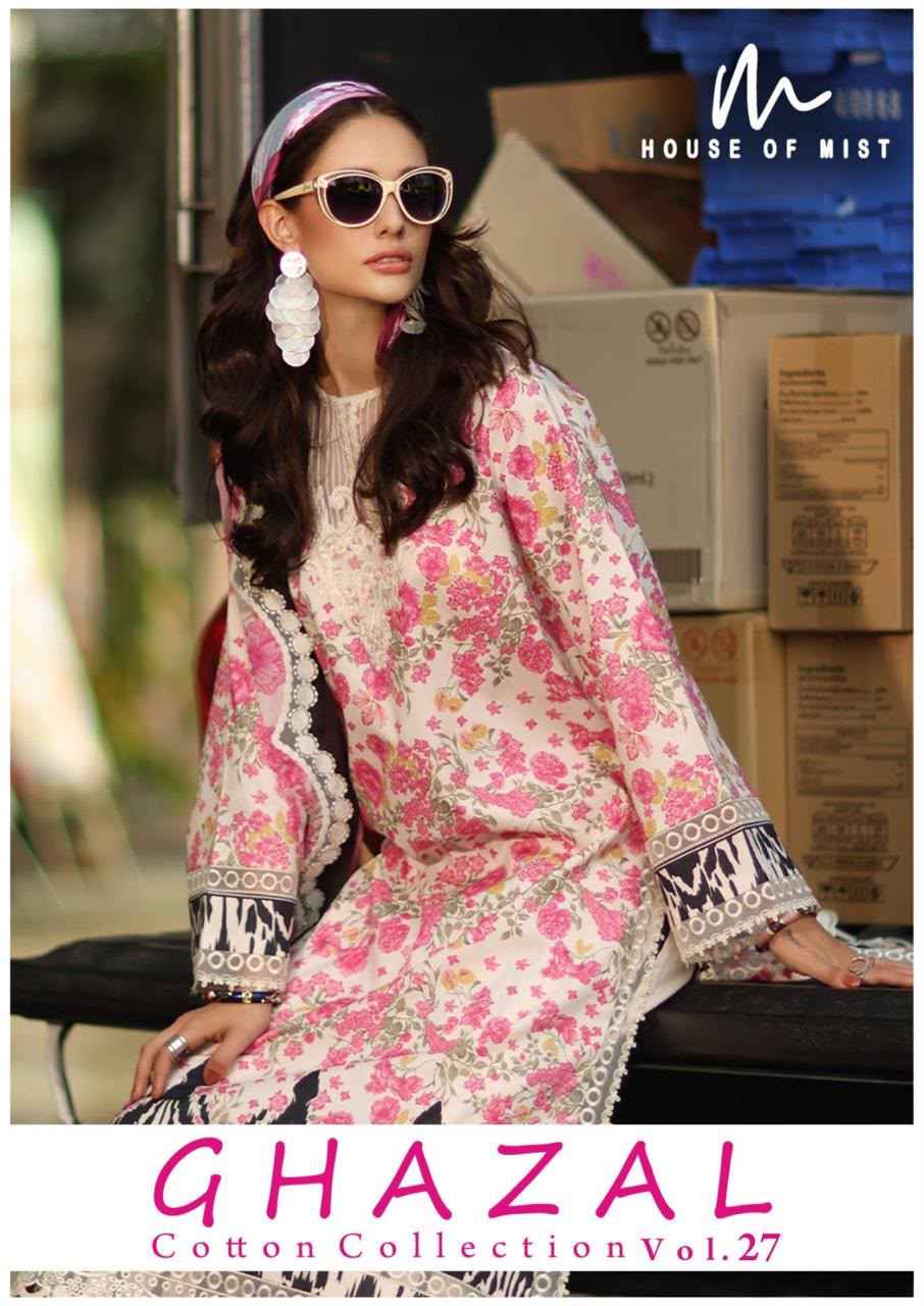 HOUSE OF MIST GHAZAL VOL-27 PURE COTTON DRESS MATERIAL 