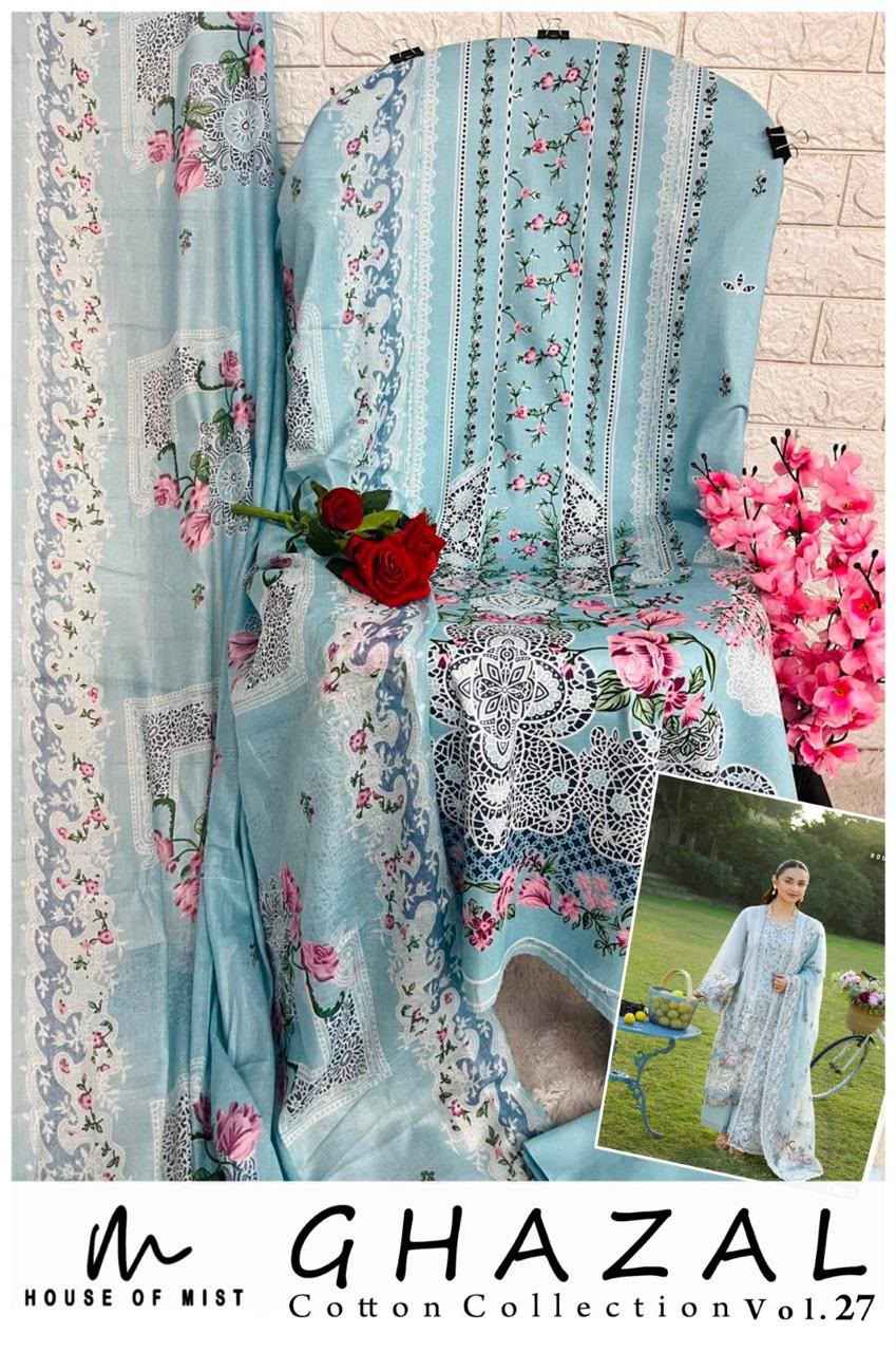 HOUSE OF MIST GHAZAL VOL-27 PURE COTTON DRESS MATERIAL 