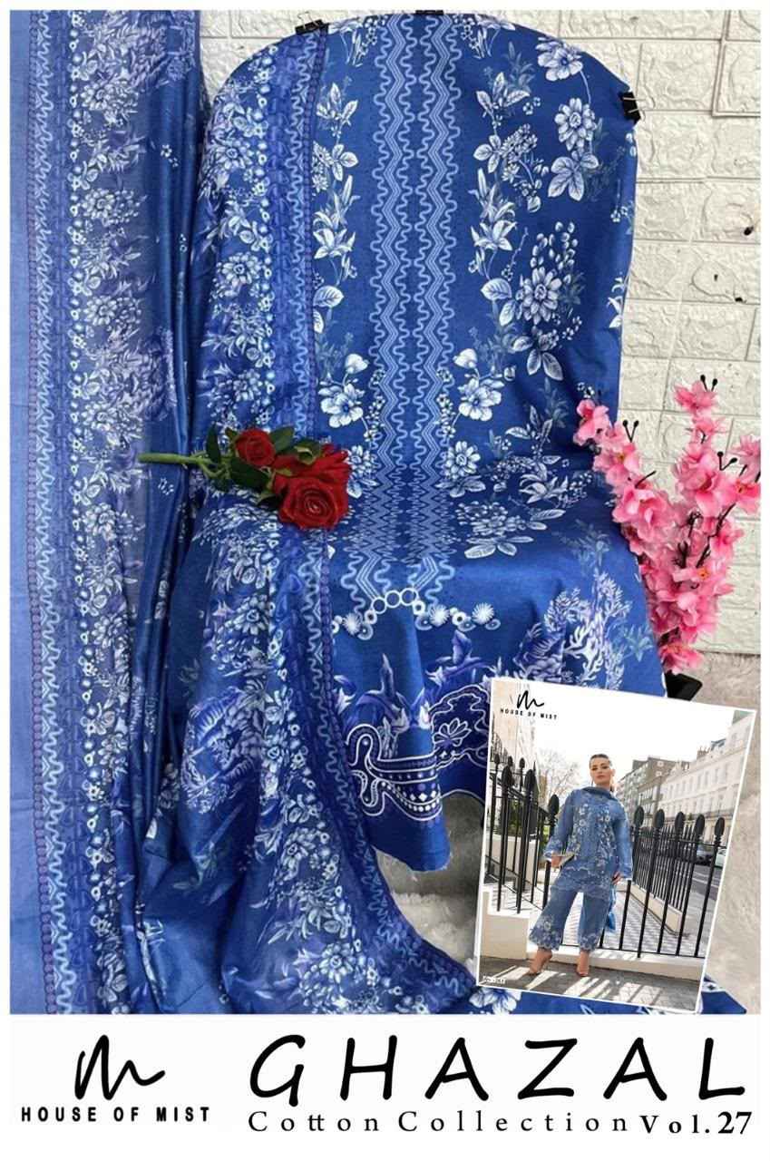 HOUSE OF MIST GHAZAL VOL-27 PURE COTTON DRESS MATERIAL 