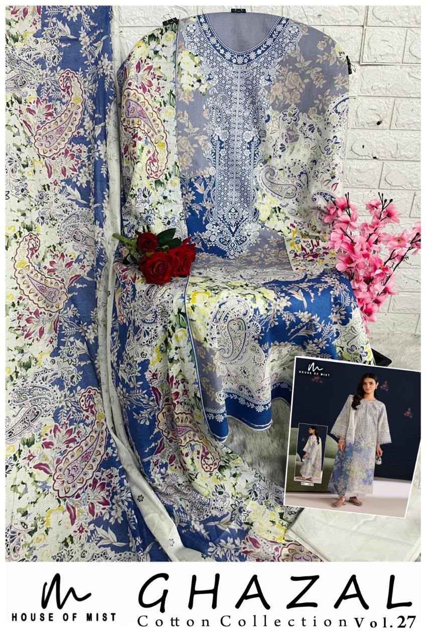 HOUSE OF MIST GHAZAL VOL-27 PURE COTTON DRESS MATERIAL 
