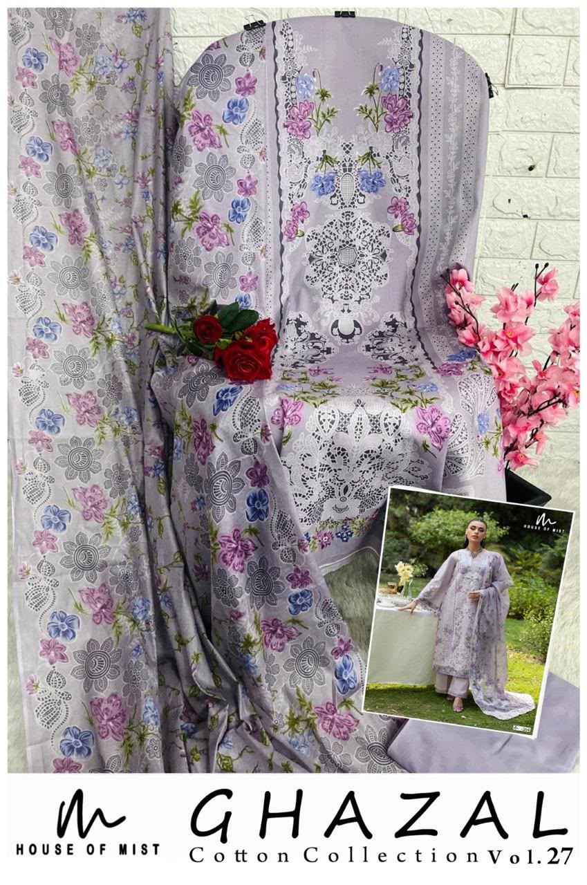 HOUSE OF MIST GHAZAL VOL-27 PURE COTTON DRESS MATERIAL 