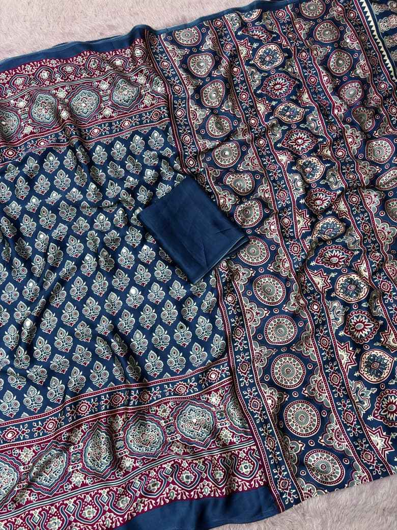 JAPAN SATTIN ORIGINAL MIRROR WORK SAREE 10