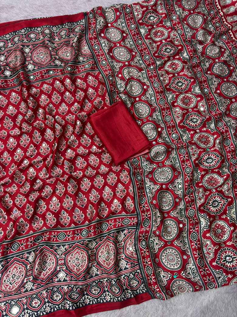 JAPAN SATTIN ORIGINAL MIRROR WORK SAREE 10