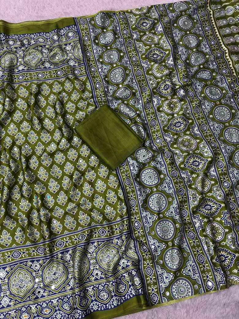 JAPAN SATTIN ORIGINAL MIRROR WORK SAREE 10