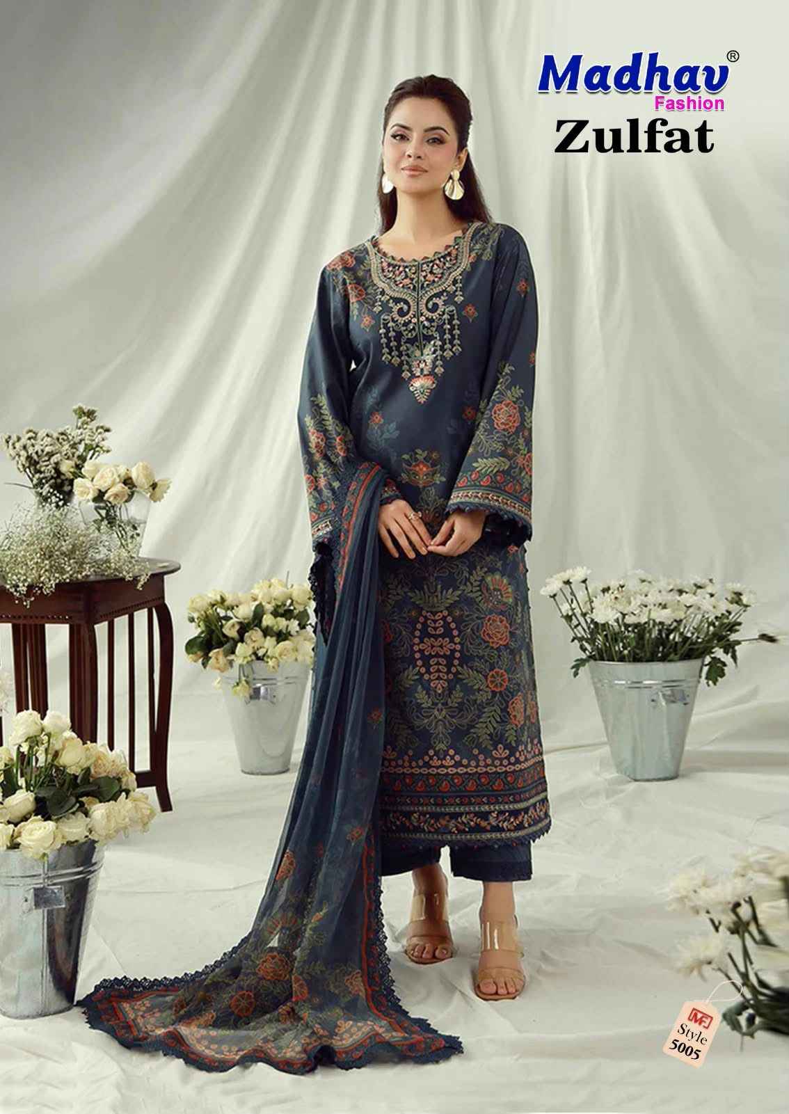 MADHAV ZULFAT VOL-5 PURE LAWN COTTON DRESS MATERIAL 