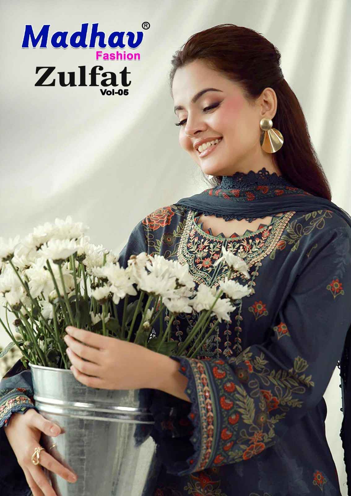 MADHAV ZULFAT VOL-5 PURE LAWN COTTON DRESS MATERIAL 