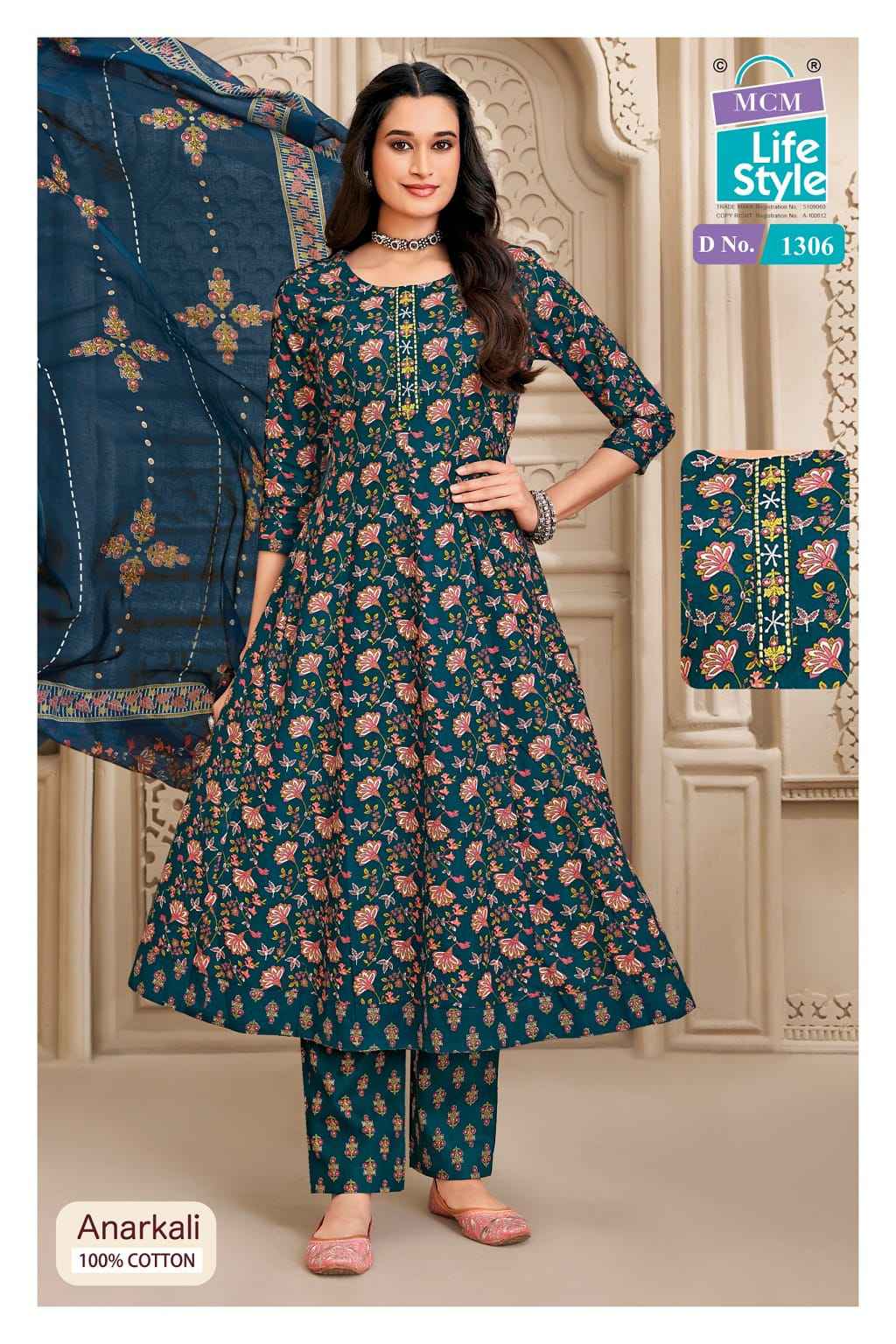 MCM ANARKALI VOL-13 PURE COTTON PRINTED ANARKALI SUIT