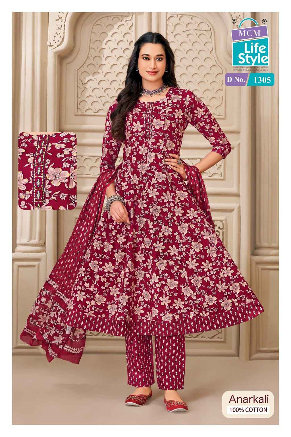 MCM ANARKALI VOL-13 PURE COTTON PRINTED ANARKALI SUIT