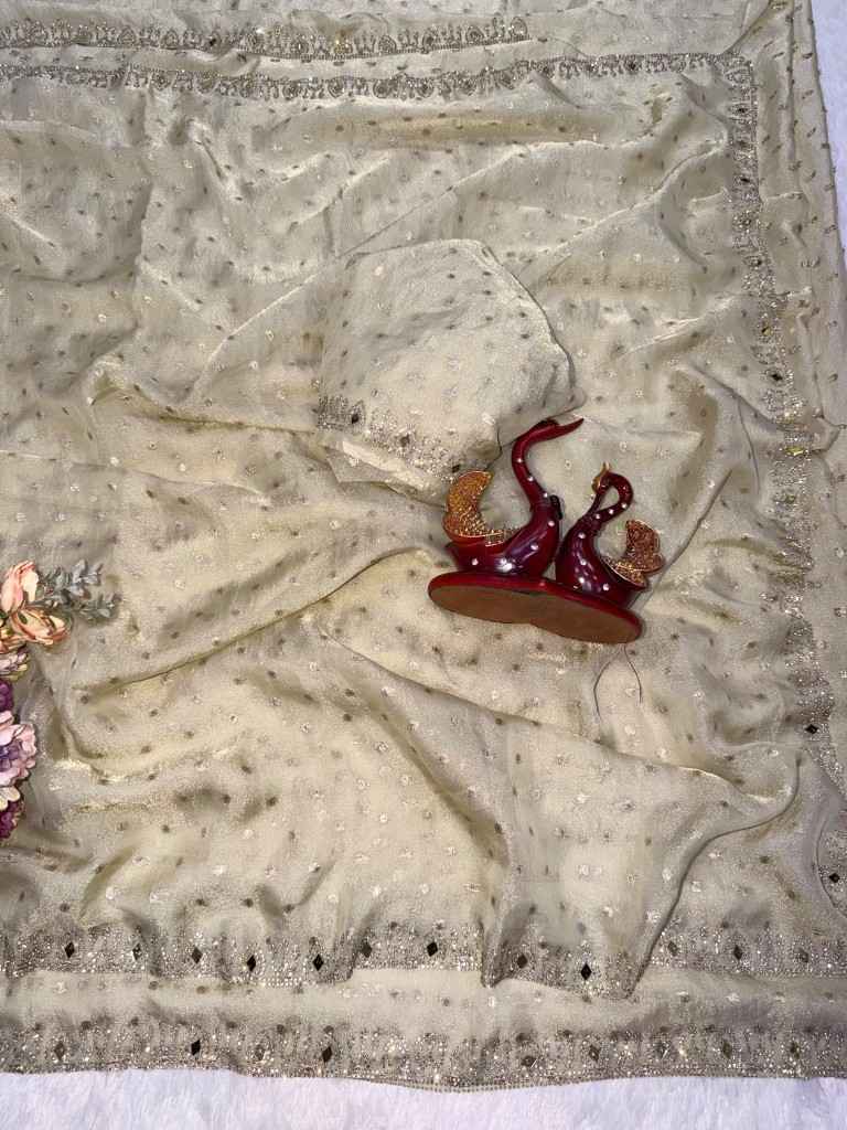 NC MOSS BUTTI ORIGINAL SHADOW JARKHAN DIAMOND WORK SAREE