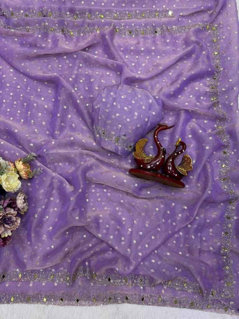 NC MOSS BUTTI ORIGINAL SHADOW JARKHAN DIAMOND WORK SAREE